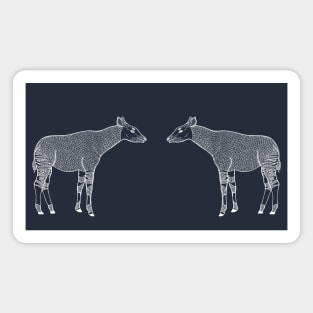 Zebra Giraffes or Okapis in Love - African animal design Magnet